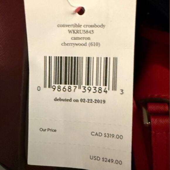 Kate Spade New York Cameron Convertible Crossbody Cherrywood NWT Retail $249 - Picture 8 of 8